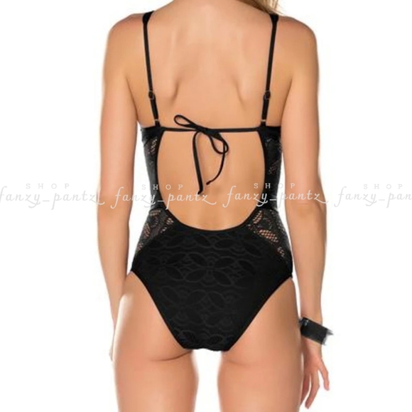 Becca Color Play Crochet One Piece Swimsuit Black - Picture 3 of 4